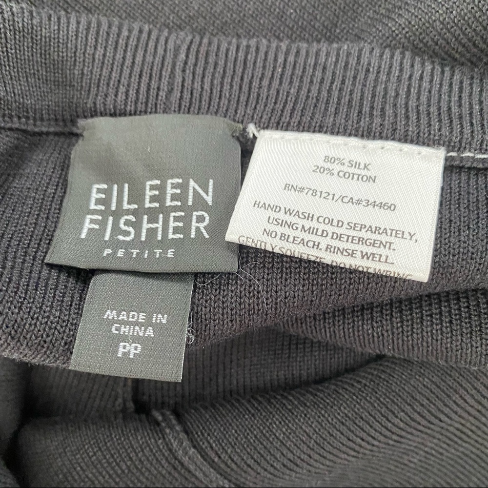 EILEEN FISHER Women’s PP Black Pull Up Trouser Silk Pant - Picture 8 of 9